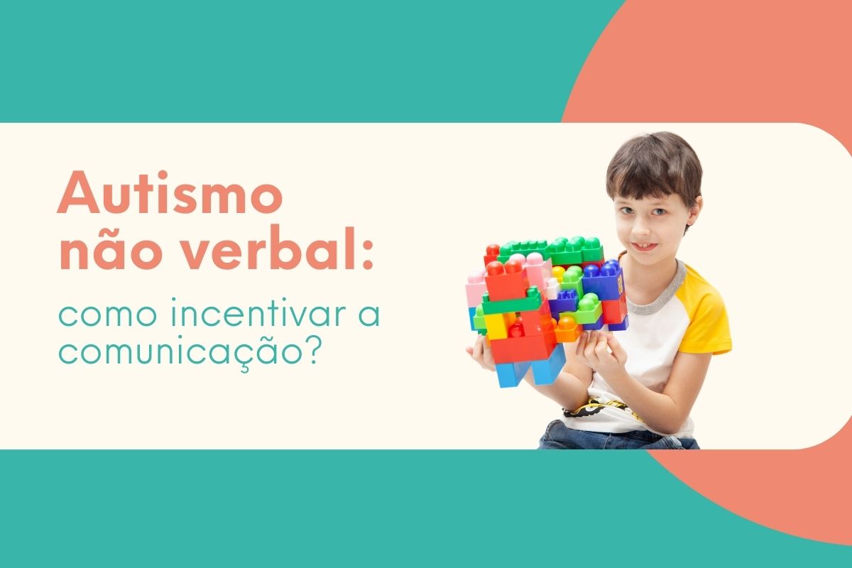 Menino segurando blocos coloridos ilustrando comunicação no autismo não verbal.