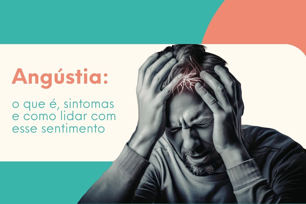 Homem com expressão de dor segurando a cabeça, representando angústia emocional e sofrimento psicológico.