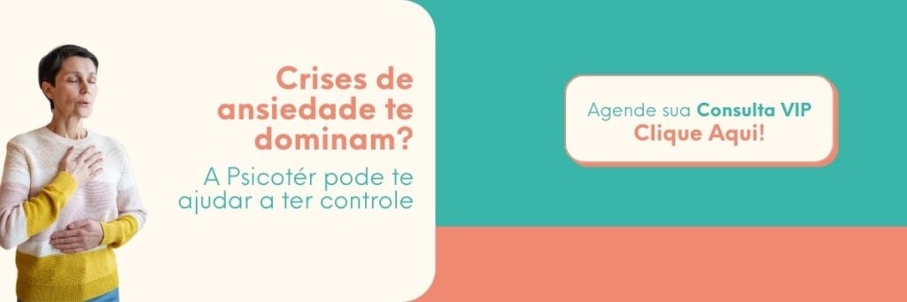 whatsapp Mulher praticando respiração para ansiedade com mão no peito e abdômen, ao lado de chamada para agendar consulta VIP, representando técnica para aliviar crises e sintomas físicos.