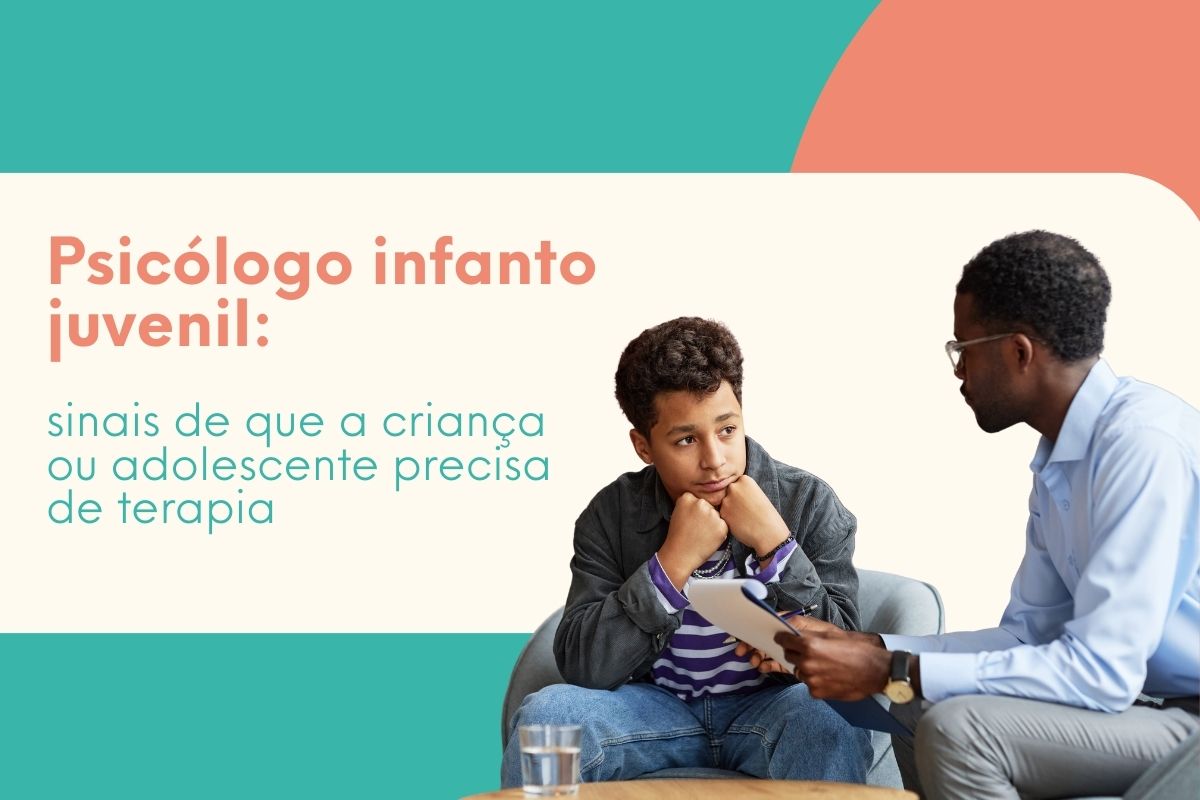 Psicólogo infantojuvenil conversando com adolescente em sessão de terapia, indicando sinais de que a criança ou jovem precisa de acompanhamento psicológico