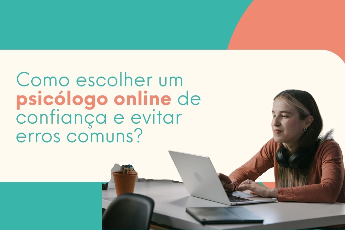 Mulher jovem trabalhando no notebook em casa, representando a escolha de um psicólogo online de confiança para terapia pela internet