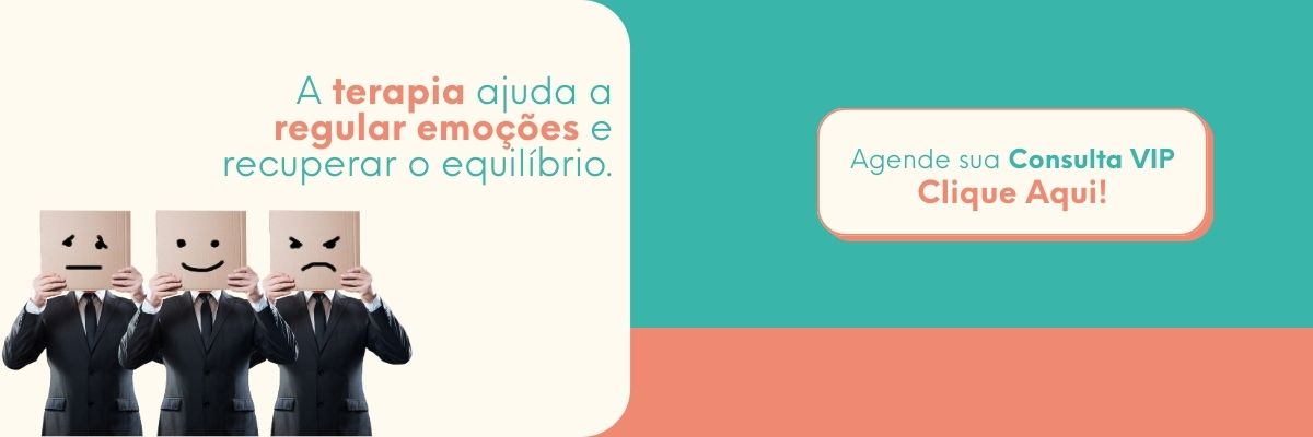 whatsapp Banner sobre labilidade emocional mostrando pessoas com máscaras de emoções diferentes e chamada para terapia