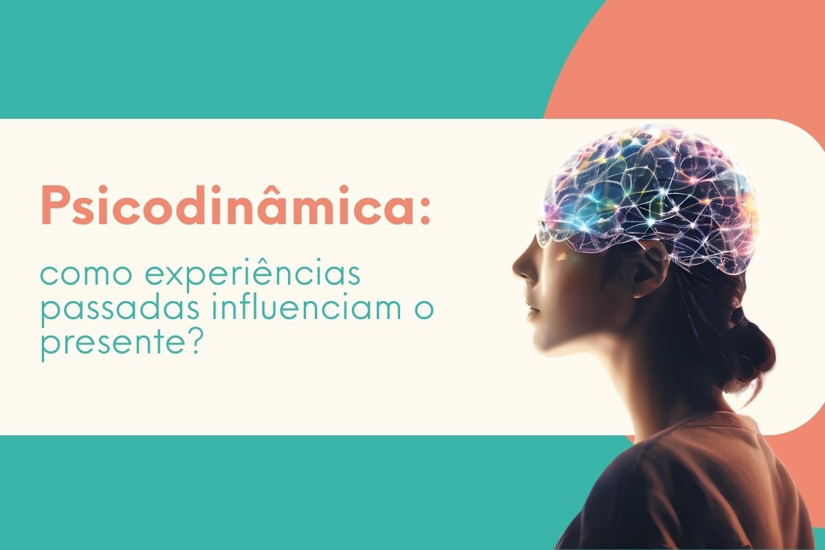Ilustração de cérebro com conexões neurais representando psicodinâmica e influência das experiências passadas.