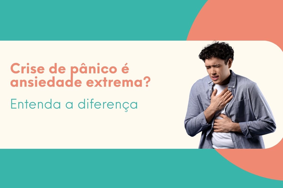 Homem com sintomas de crise de pânico segurando o peito e com expressão de ansiedade