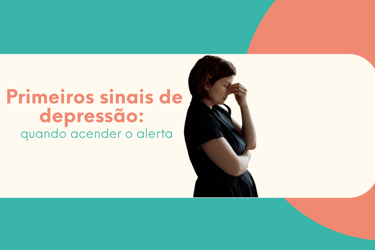 mulher pensativa buscando identificar os primeiros sinais de depressão em si mesma