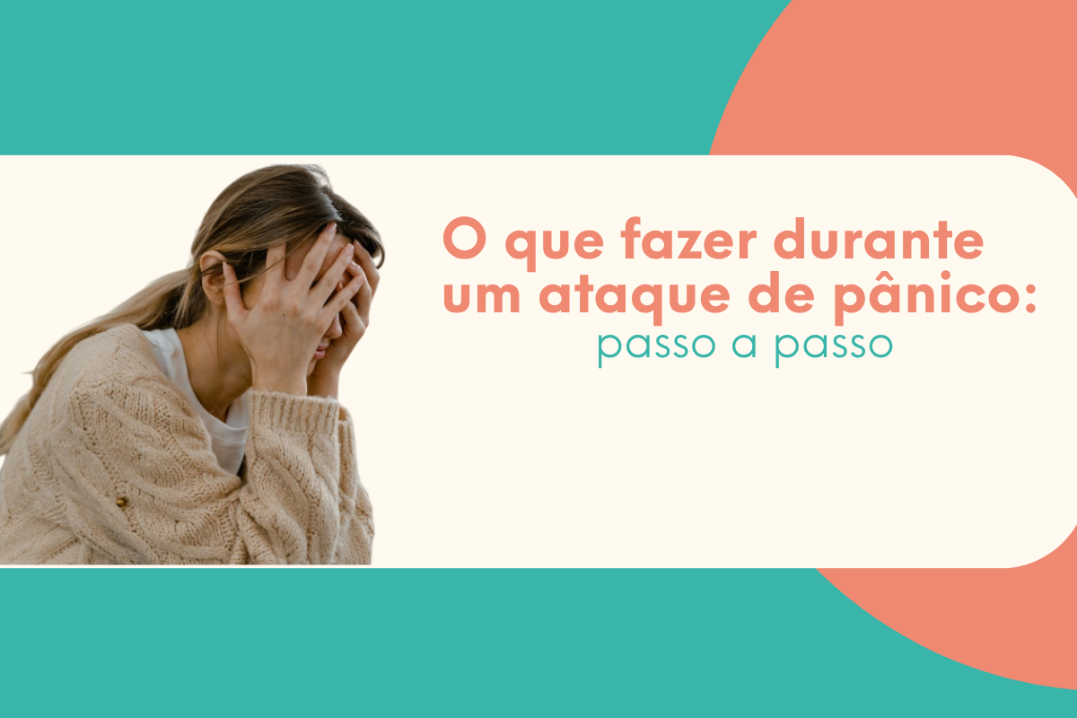 mulher passando por um ataque de pânico e tentando entender o que fazer durante um ataque de pânico para se acalmar