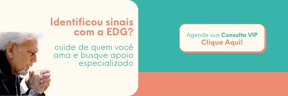 whatsapp Homem idoso com expressão pensativa e mãos juntas, representando sinais de depressão geriátrica e a importância de apoio psicológico especializado.