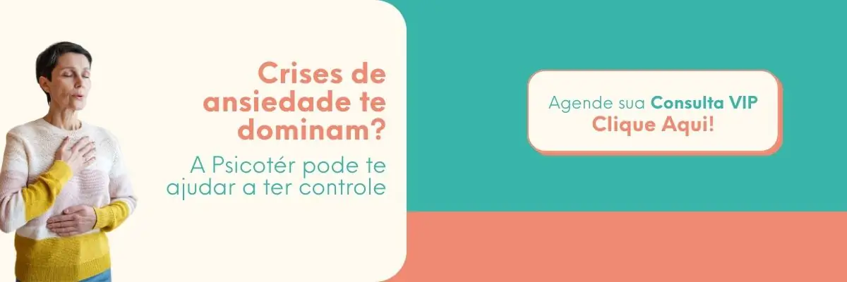 whatsapp Mulher praticando respiração para ansiedade com mão no peito e abdômen, ao lado de chamada para agendar consulta VIP, representando técnica para aliviar crises e sintomas físicos.