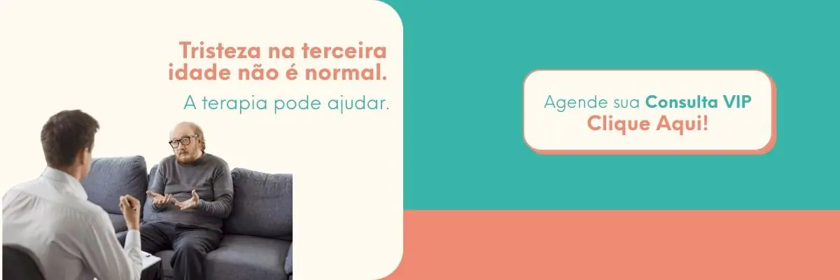 whatsapp Idoso conversando com terapeuta em sessão psicológica, destacando que tristeza na terceira idade não é normal