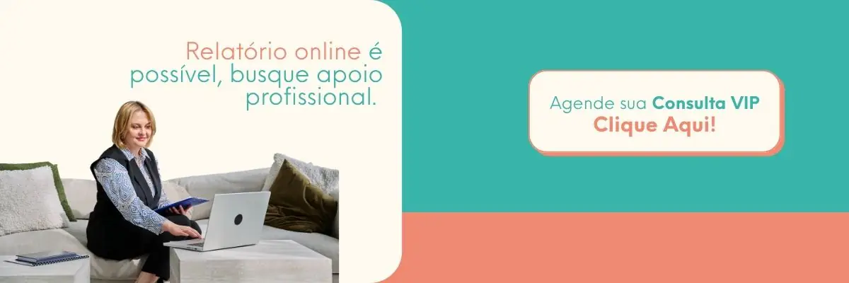 whatsapp Mulher utilizando notebook em atendimento psicológico online com chamada para consulta VIP