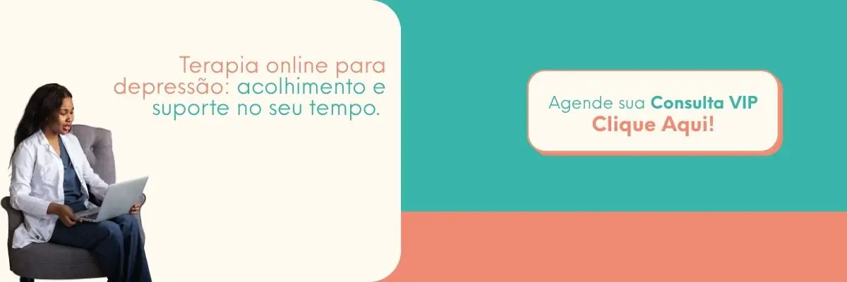 whatsapp Mulher em sessão de terapia online para depressão usando notebook com chamada para consulta VIP